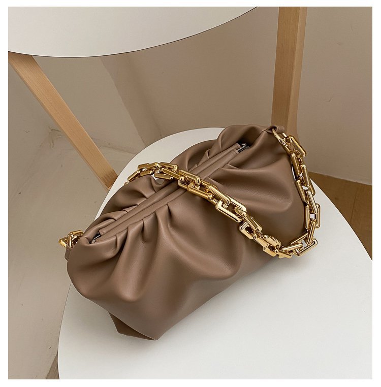 Women's Medium Pu Leather Solid Color Streetwear Cloud Shape Lock Clasp Underarm Bag display picture 16