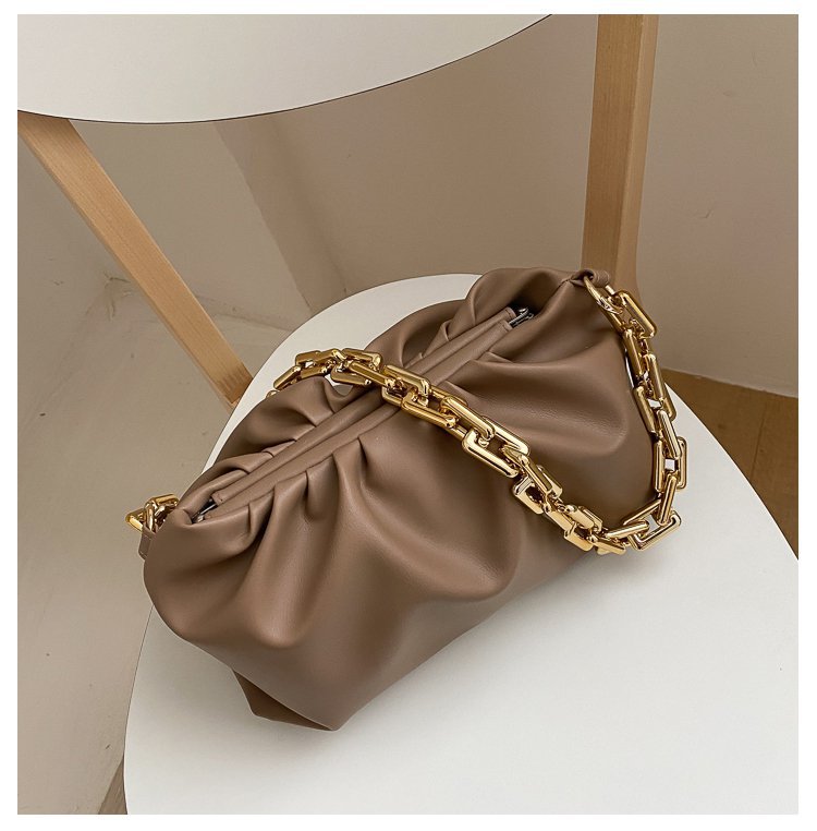 270g Weight Lock clasp Closure Type Single Shoulder Strap Strap Type Underarm Bag Bags Type Casual, Shopping Occasion Pu Leather Material Solid Color Pattern All Seasons Season Women's Gender Streetwear Style Medium Size Women's Medium Pu Leather Solid Color Streetwear Cloud Shape Lock Clasp Underarm Bag 15