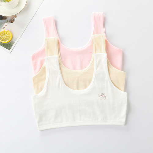 Developmental period underwear for female students, pure cotton vest, young girl, junior high school girl, 8-9-12 years old, tube top