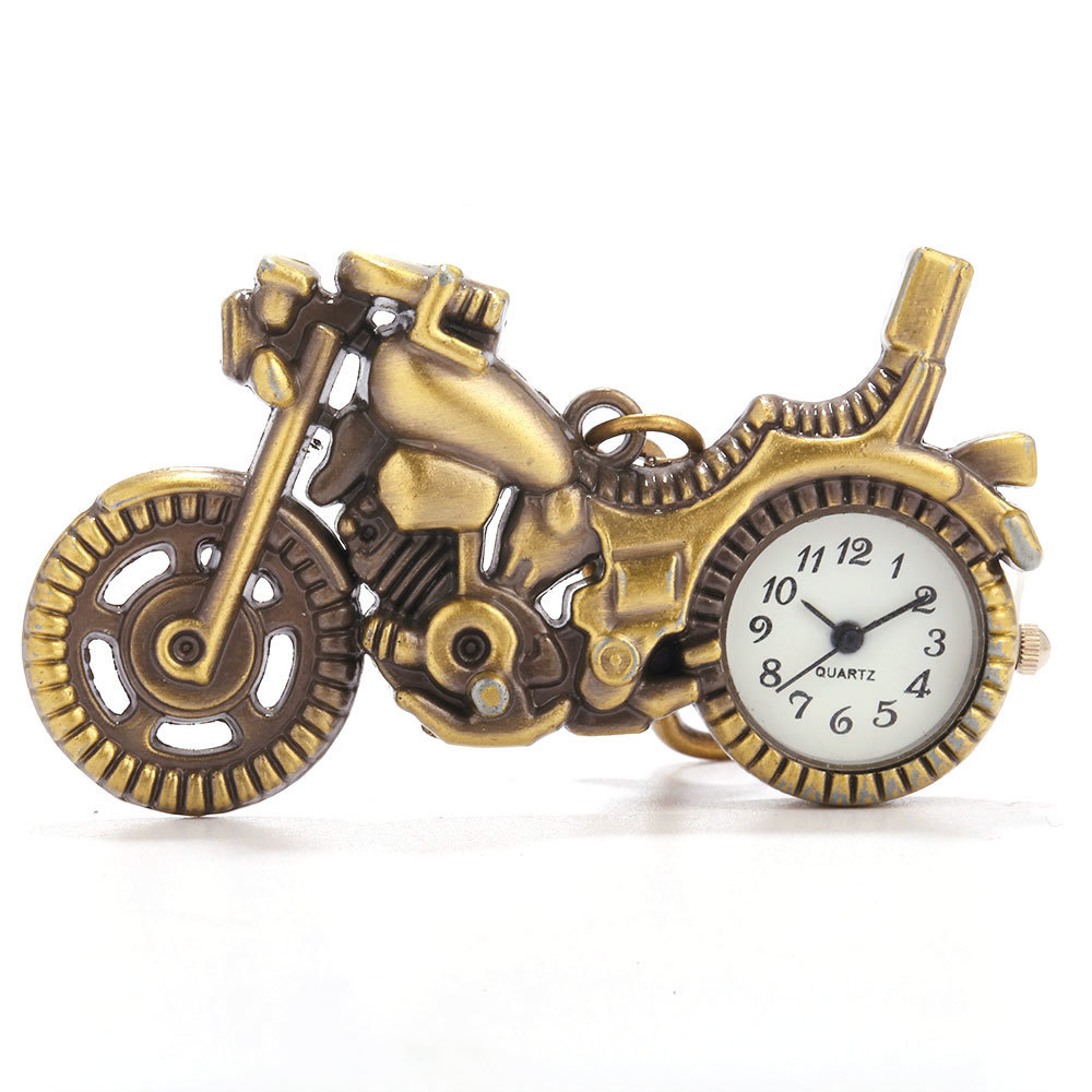 Small Quartz Motorcycle Pocket Watch Fashion Hanging Watch with Necklace 8918