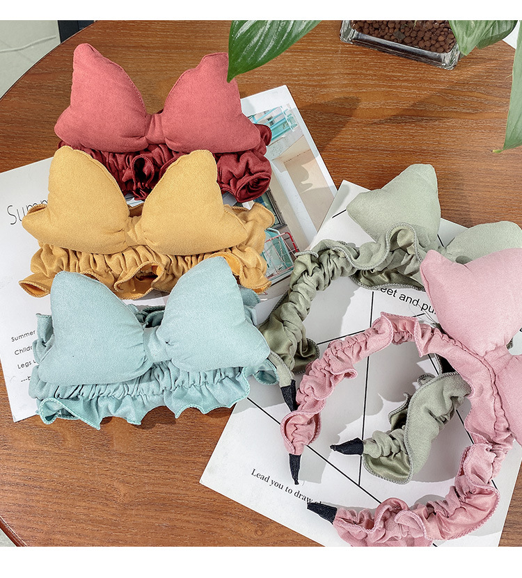 韩国蝴蝶结宽边洗脸束发带网红少女百搭森系超仙头带甜美发箍头饰|ms