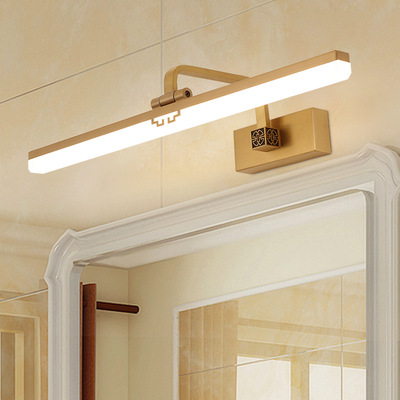 新中式全铜镜前灯卫生间浴室柜美式led镜灯化妆台镜柜梳妆灯北欧