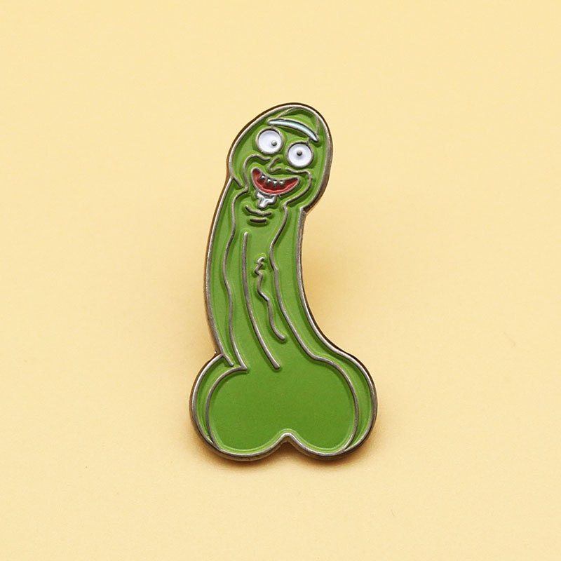Cartoon Pickled Cucumber Brooch Alloy Anime Metal Badge Personalized Schoolbag All-match Accessories Pin Cartoon Pickled Cucumber Brooch Alloy Anime Metal Badge Personalized Schoolbag All-match Accessories Pin