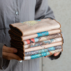 Lining Fleece Thick Rectangular Absorbent Tea Towel Chinese Style Zen Towel Tea Tablecloth Wiping Cloth Tea Setting Tea Stand Tea Accessories