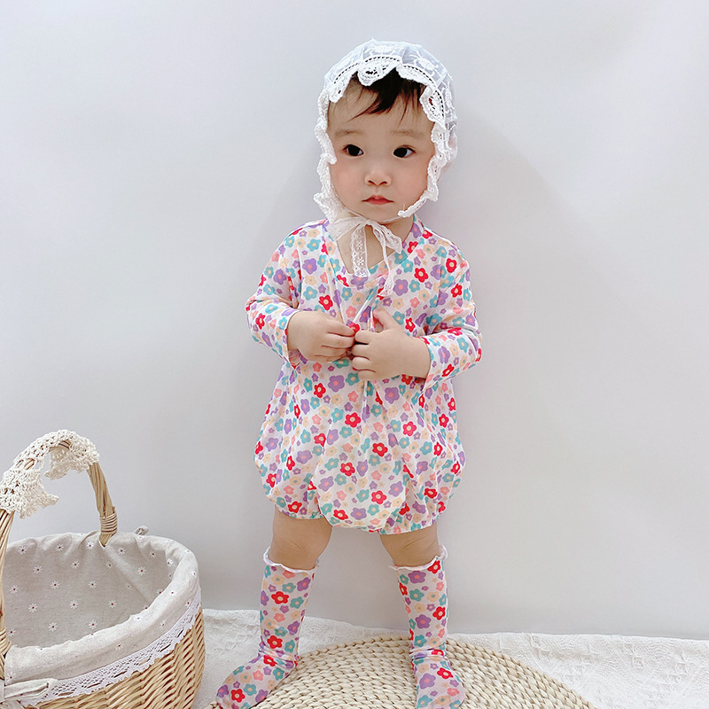 Summer Children&#39;s Clothing New Korean 0-3 Year Old Female Treasure Multicolor Flower Clothes Wholesale display picture 10