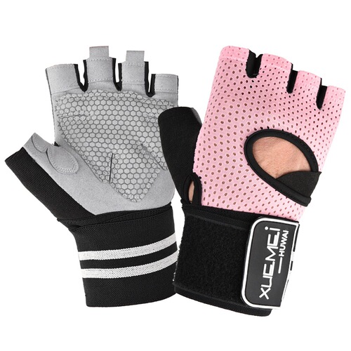 Weightlifting fitness gloves women's breathable non-slip wrist sports dumbbell half-finger sports gloves power belt deadlift