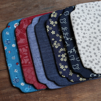 30*30cm方形7色中式干泡茶席和风禅意桌旗棉麻印花餐桌布艺茶杯垫|ms