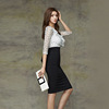 V-neck sexy lace tie up patchwork slit wrap buttocks dress