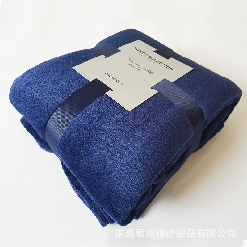 Solid Color Blanket Falley Blanket Travel Blanket Office Nap Air Conditioner Blanket Coral Fleece Sheet Gift Wholesale