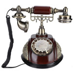 仿古电话机厂家批发复古旋转老式家用座机 欧美式仿实木电话机