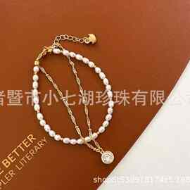 双层小米珠颈链手链套装 夏天搭配这款真的太好看 高品质珍珠