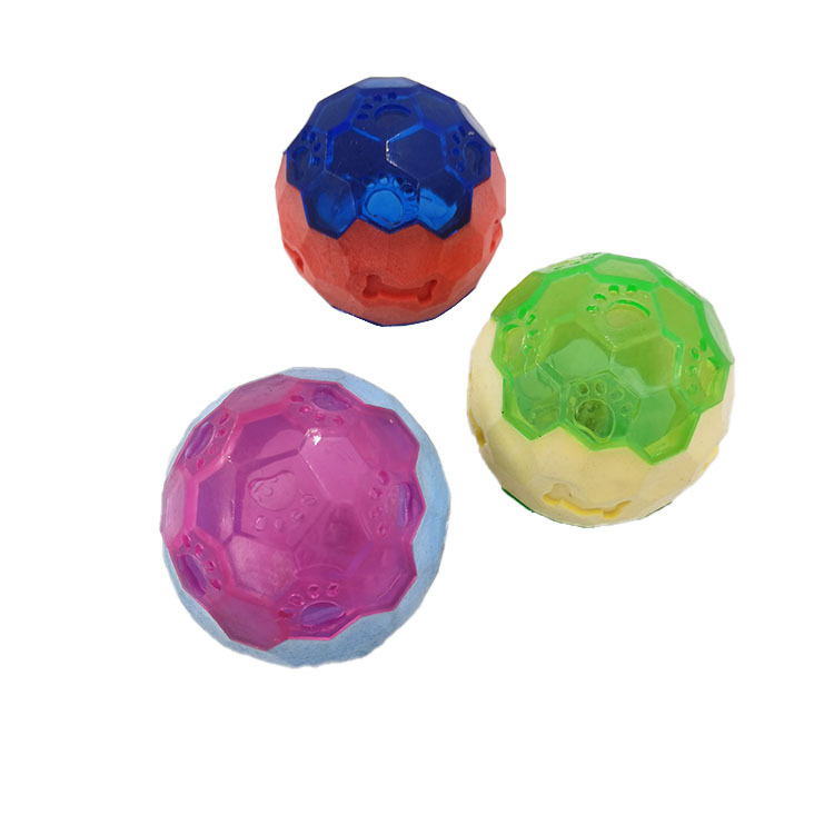 Nuevo juguete para mascotas TPR transfronterizo LED bola elástica luminosa fragancia espumante molar resistente a la mordedura juguete para perros al por mayor