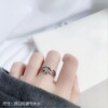 Retro fashionable brand ring, small design trend jewelry, on index finger, simple and elegant design