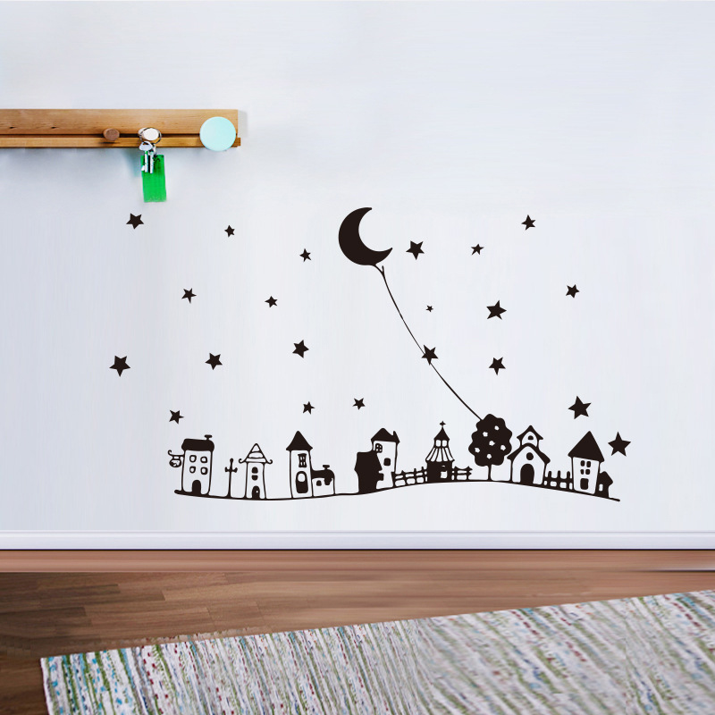 New Creative Cartoon Starry Night Moon Wall Stickers display picture 5