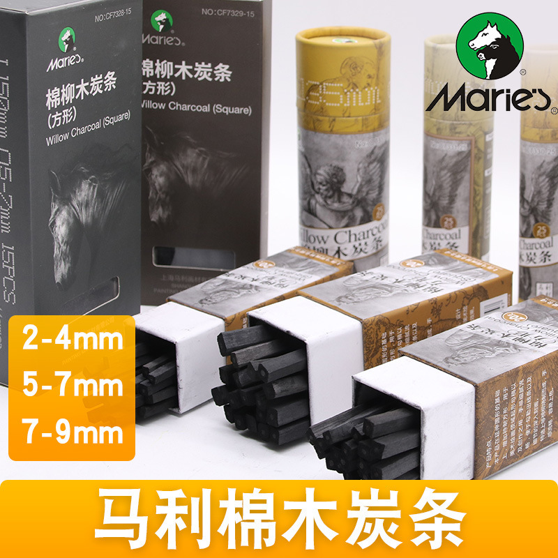 면 버드 나무 숯 스트립 2-9mm 스케치 스케치 그리기 숯 펜 숯 미세 막대 숯 막대 25 실린더 숯 막대 초두께 숯 그림