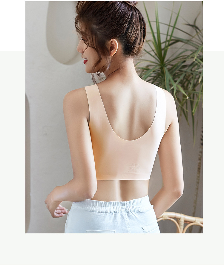 【 Enlarged and fatten up 180 pounds 】 Thai latex 4.0 scarless, frameless vest bra for women, ice silk underwear for women detail image 15
