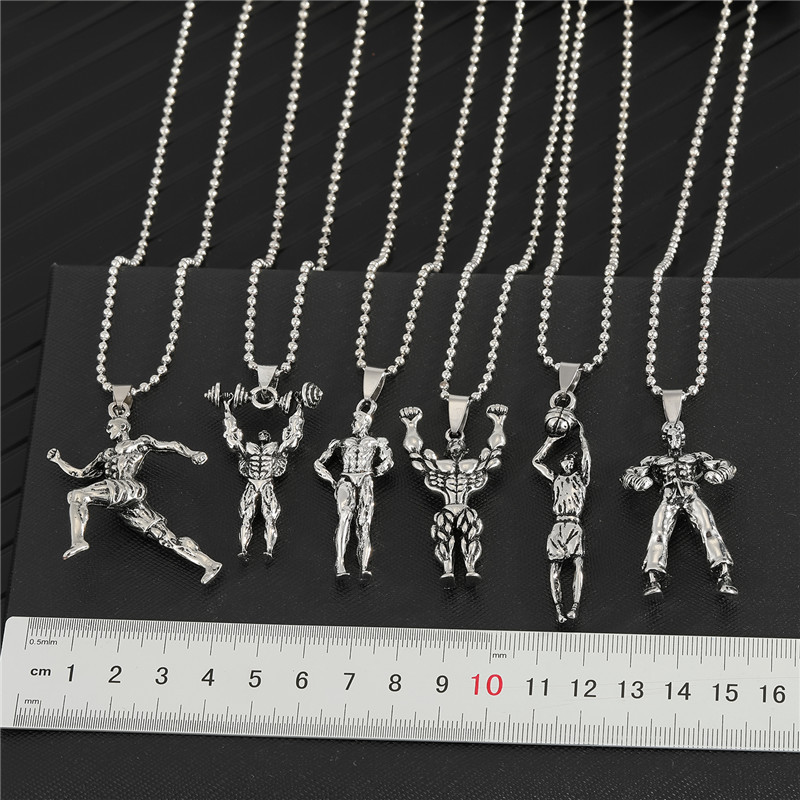 New Punk Muscle Male Necklace display picture 2