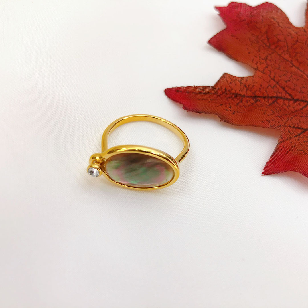 Fashion Oval Copper Plating Inlay Gem Rings 1 Piece