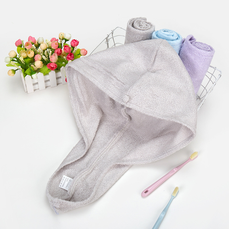 Toalla de secado de fibra de bambú, toalla absorbente para adultos para lavar el cabello de las mujeres, turbante, gorro de ducha, tamaño personalizado de 25*65 cm._voghion.com