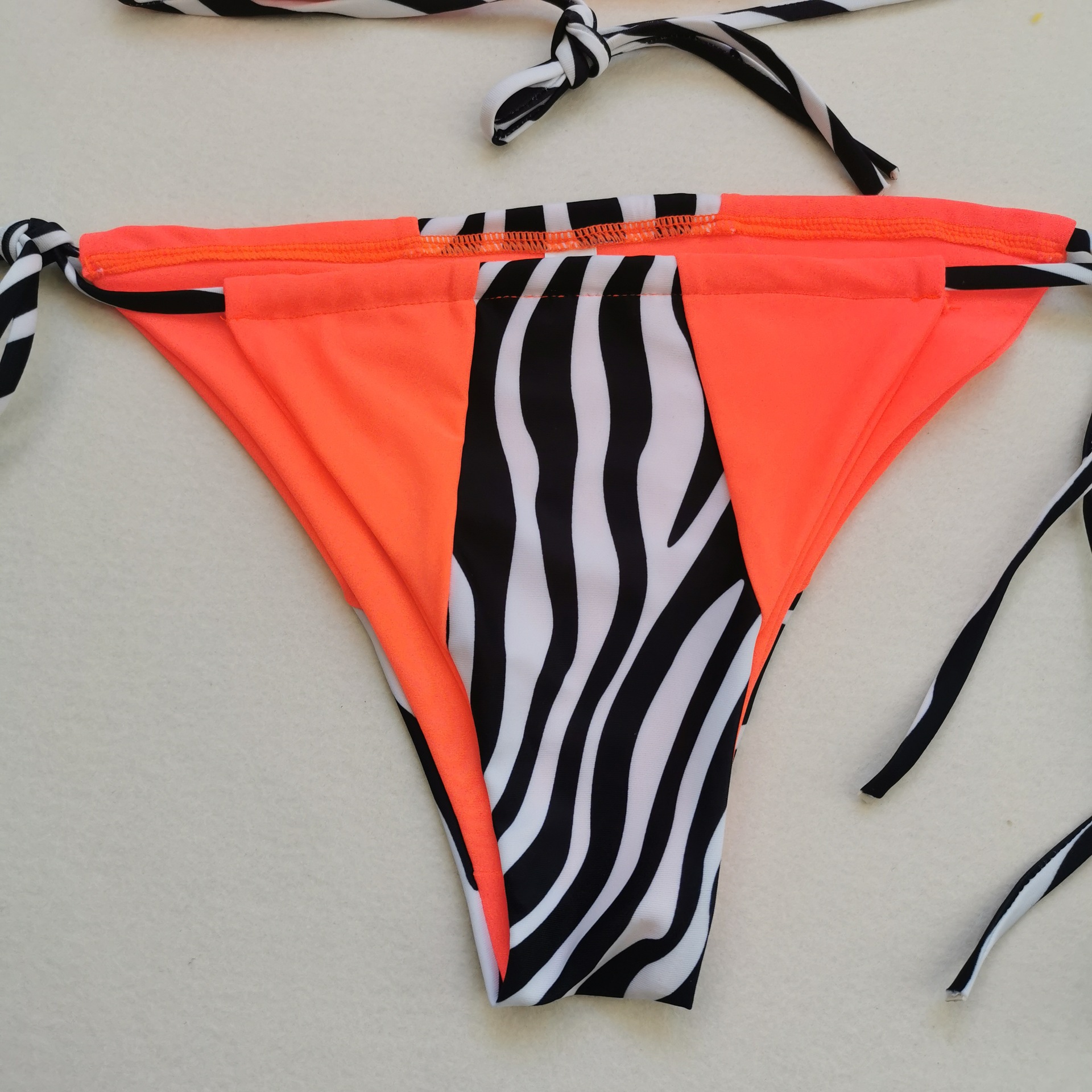 color matching print drawstring sexy split swimsuit  NSHL22973