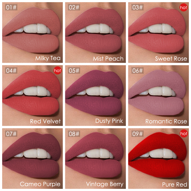 TWOG欧美风丝绒柔雾唇釉 哑光雾感唇彩液空气丝滑唇膏流沙口红