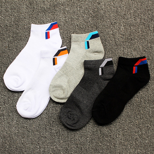 Summer adult breathable socks men's letter mesh men's short-tube low-top shallow mouth cotton sports socks street stall socks wholesale