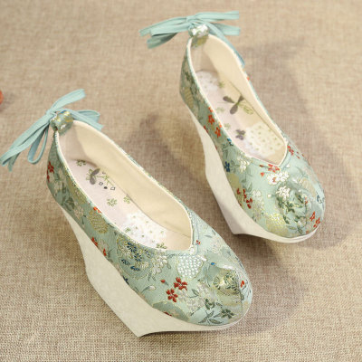 Ancient traditional chinese hanfu shoes for girls kids Han Dynasty shoes of Ming Dynasty clothing shoes 