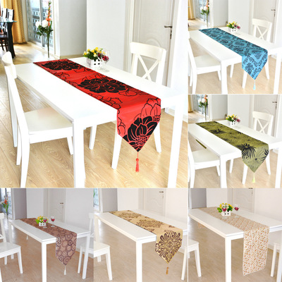 Cross-border sourcing Polyester fiber Flocking Table flag table Strip tablecloth 32*200