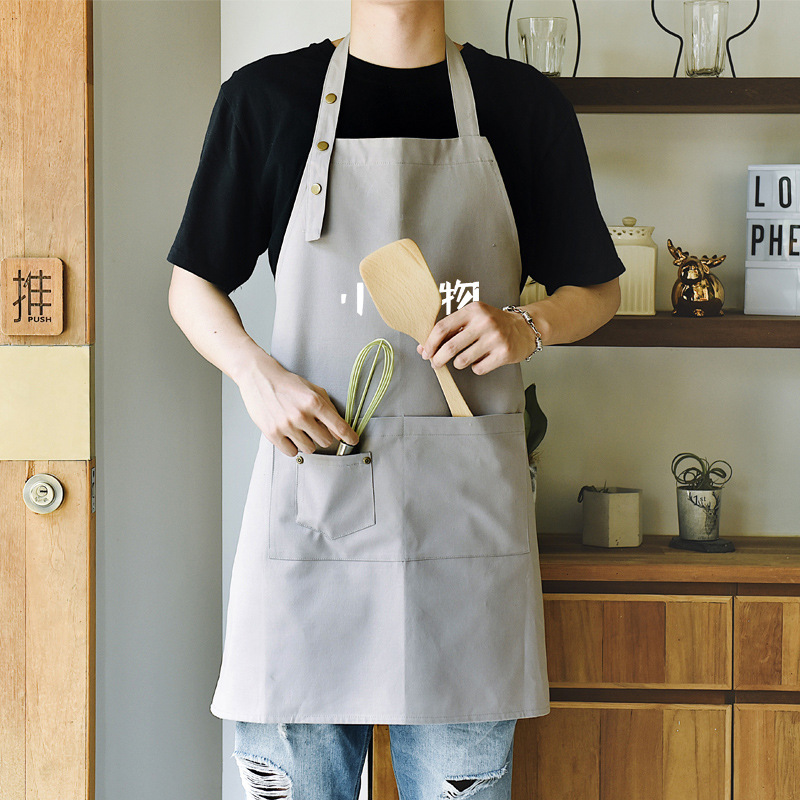 INS moda coreana delantal de cocina impermeable pet shop logotipo imprimible sin mangas adultos hombres y mujeres