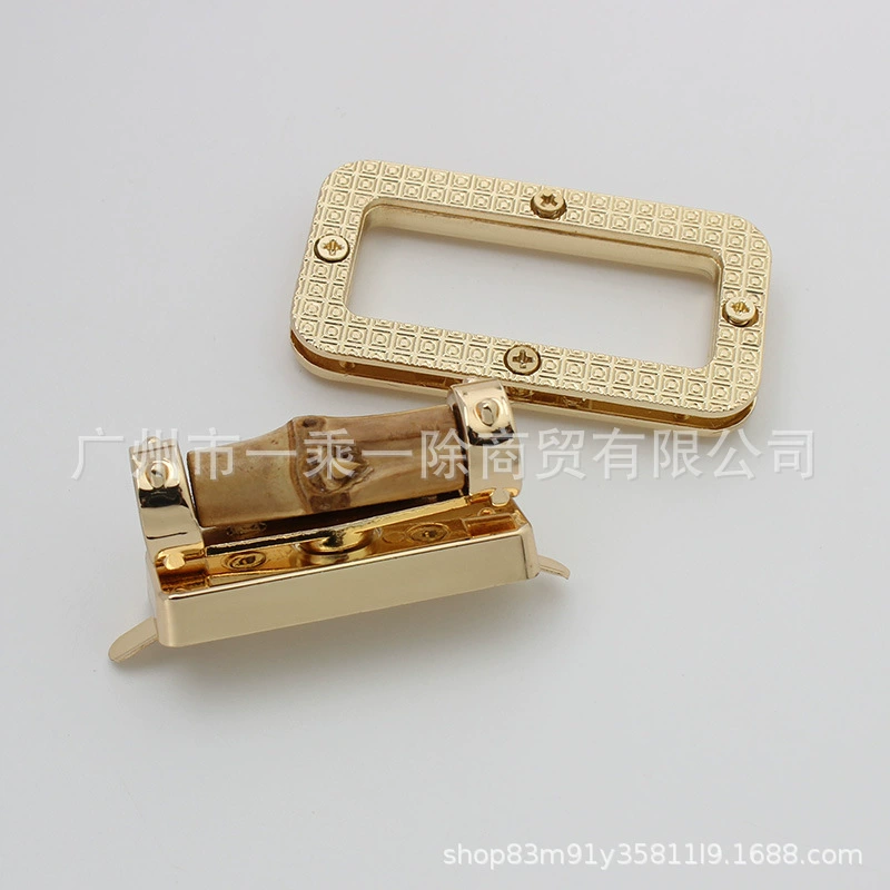 Factory direct sale natural bamboo knot clasp golden twist lock handmade bamboo double G bag bamboo turning lock, package fixed lock