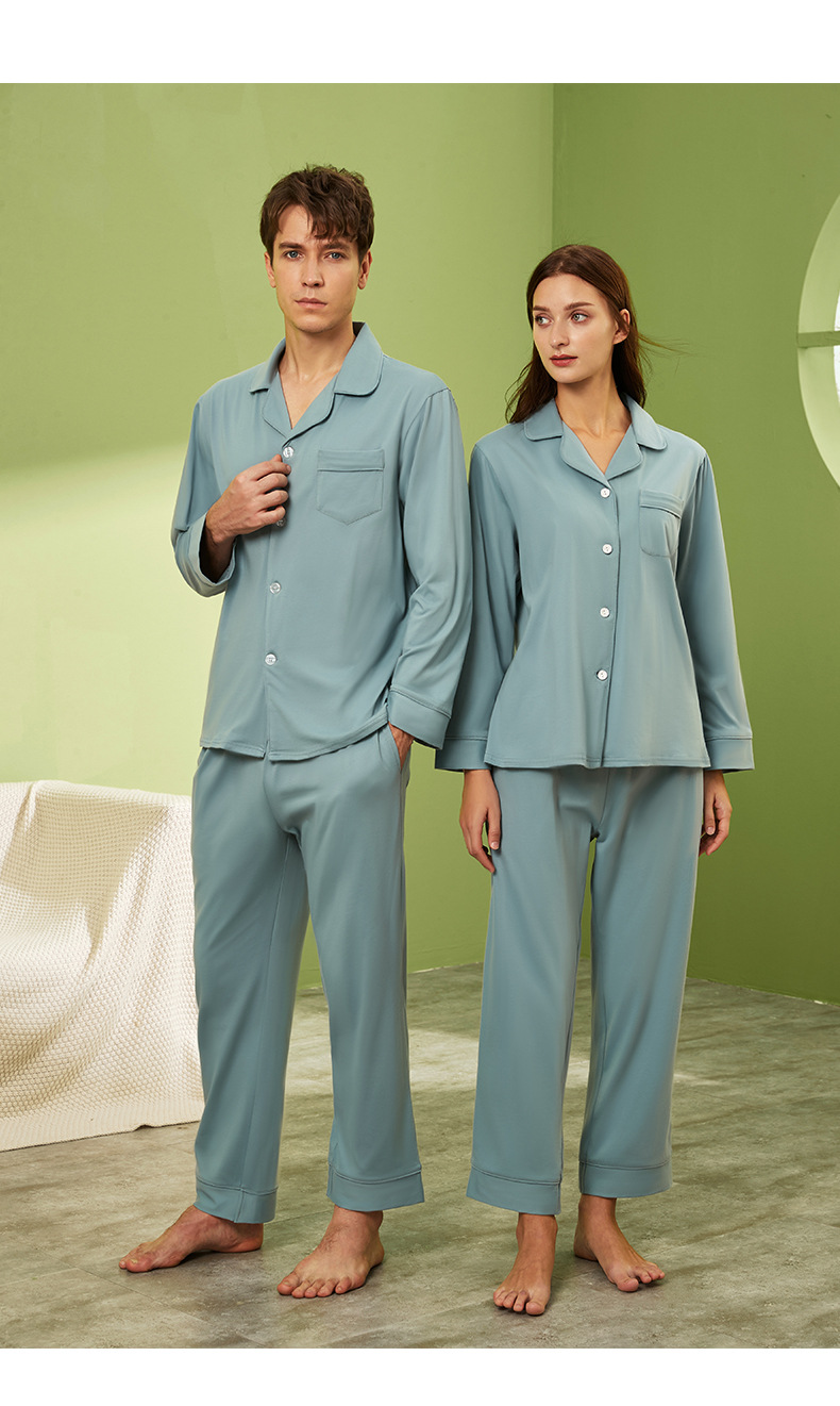 Pure Cotton Long-sleeved Cardigan  Pajamas Suit display picture 8
