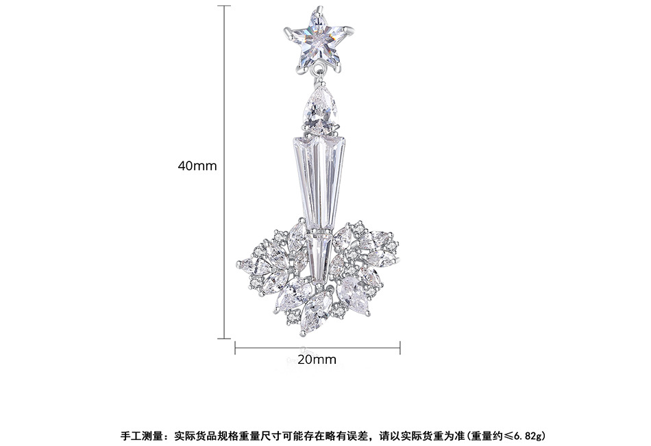 Korean Fashion Long Earrings With Zircon Earrings Wholesale display picture 6