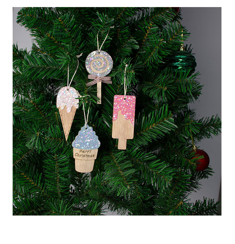 Noël Mode Glace Bois Fête Ornements Suspendus display picture 2