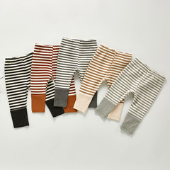 2020 autumn new candy color baby pants for men and women, infants and young children 3-6-9 months, striped cotton trousers