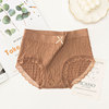 Lace cotton elastic trousers with bow, breathable pants
