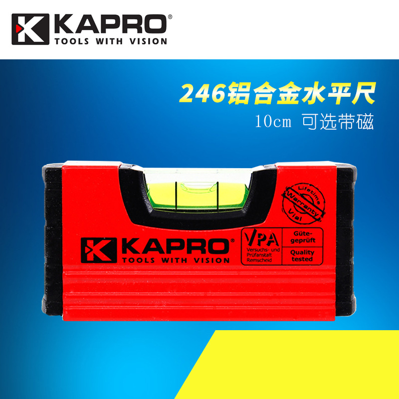 以色列KAPRO水平尺高精度 可带磁性迷你便携铝合金水平仪平衡尺