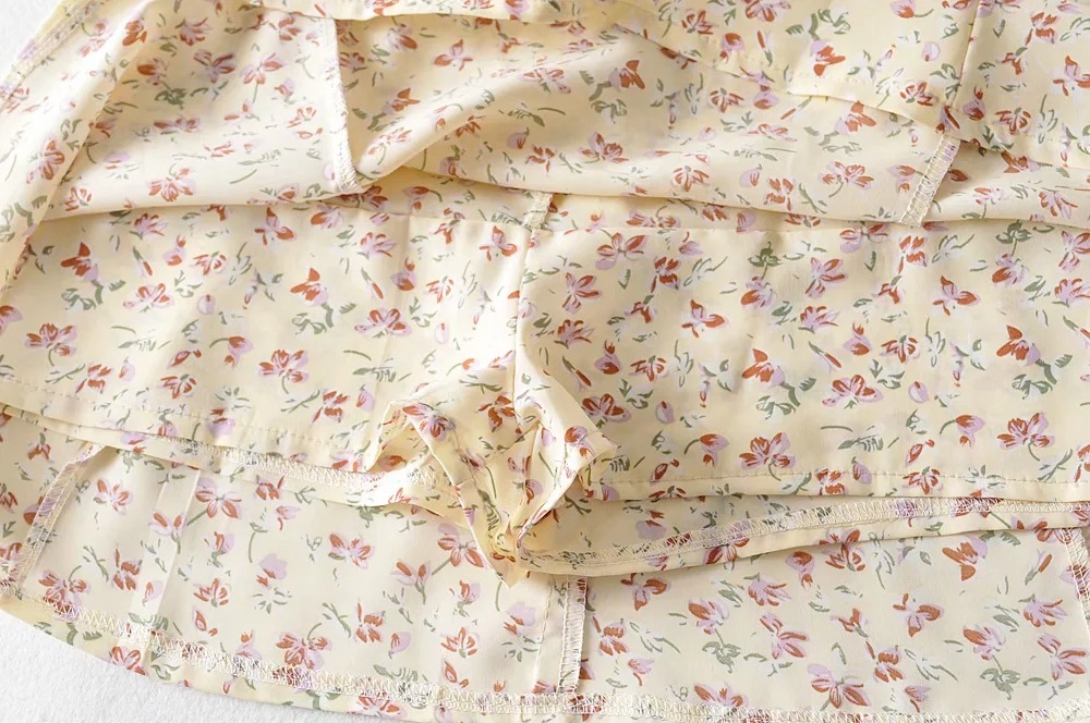 chiffon floral half-length skirt   NSAC14993