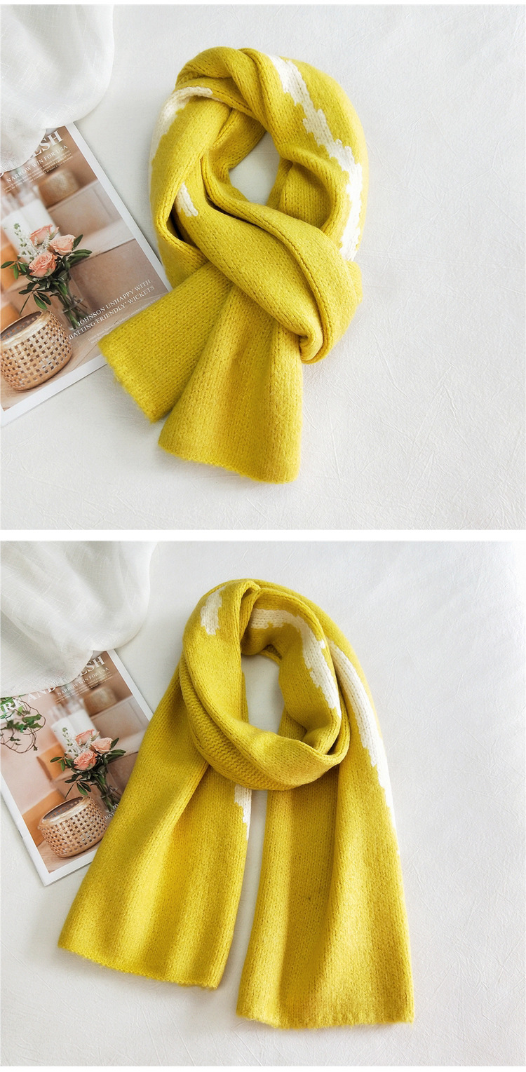 Korean New Knitted Woolen Warmth Scarf display picture 9