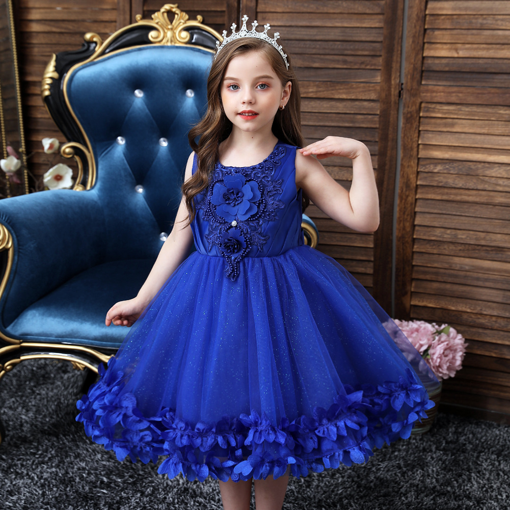 Autumn new fluffy yarn children's dress...