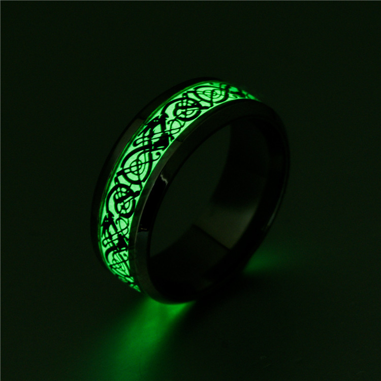 New Luminous Fluorescence Pattern Dragon Ring display picture 6