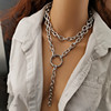 Accessory, long ring, chain hip-hop style, necklace, European style, punk style