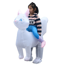 圣诞节白色小猫咪卡通充气服舞台表演人偶服公园表道具厂家直销