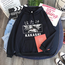 火影忍者kakashi旗木卡卡西加绒连帽衫跨境情侣卫衣anime hoodie