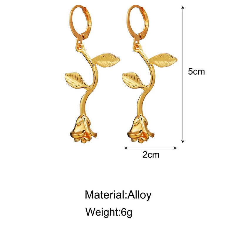 Fashion Simple Alloy Metal Three-color Rose Alloy Pendant Clavicle Chain Necklace display picture 2