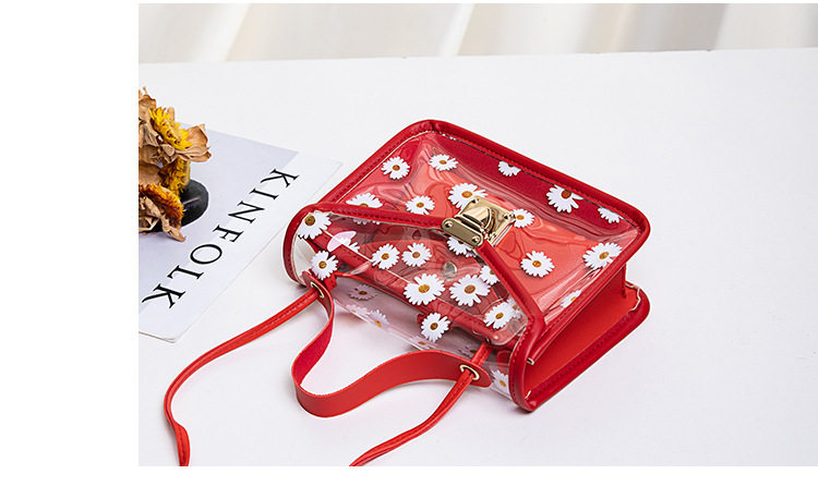 Vintage Style Style Square Shape Large Size Women's Large All Seasons Tpu Pu Leather Daisy Vintage Style Square Lock Clasp Shoulder Bag