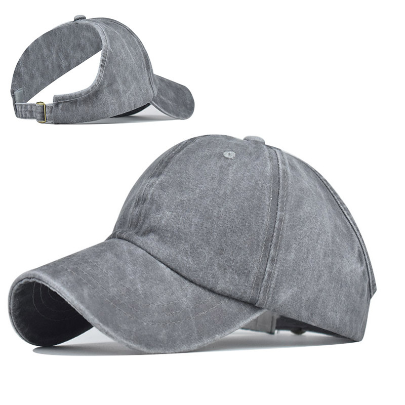 Gorra de cola de caballo media gorra de béisbol personalizada a prueba de sol corbata a prueba de sol sombrero de cola de caballo color sólido verano deportes al aire libre gorra de pico