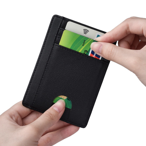 JINBAOLAI Amazon Anti-Magnetic RFID Card Holder for Men Genuine Leather Identity Card Case Gift Anti-Magnetic Card Holder Genuine Leather