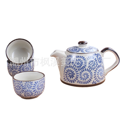 美光烧高温釉下手彩陶瓷茶壶/日韩式茶具/茶具套装 E429-036|ru