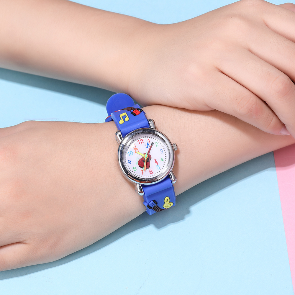 vente en gros montre pour enfants avec bande en plastique  motif de guitare en relief Nihaojewelrypicture16