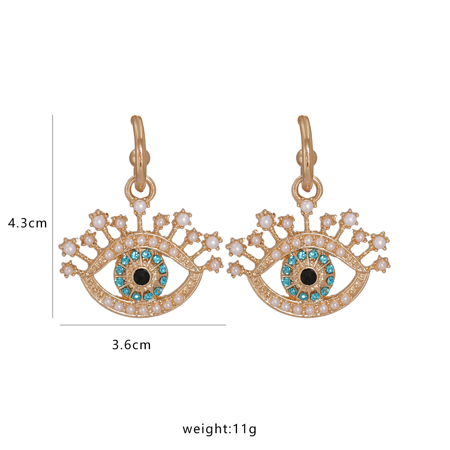 Fashion  Color  Diamond  Eyes Wild Earrings display picture 13